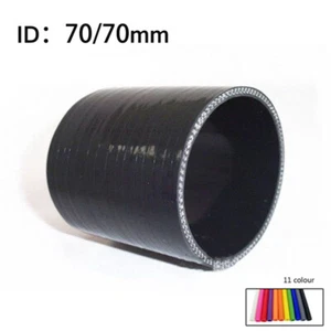 For 2.75" ID: 70mm To 70mm Straight Turbo/Intake Silicone Coupler Hose Black - Imagen 1 de 5
