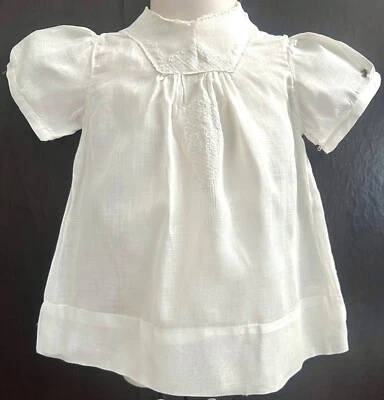VTG 1940s White Embroider Lawn Dress Antique Bisque Dydee Baby Doll Lovums 16” L - Image 1 of 4