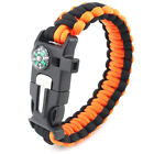 2x 5in1 Survival Tool Flint Fire Starter Paracord Bracelet Whistle Compass Gear