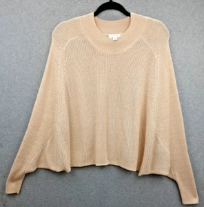 Witchery Size L Oatmeal Gold Metallic Thread Cotton Wool Fine Knit Jumper - Picture 1 of 10