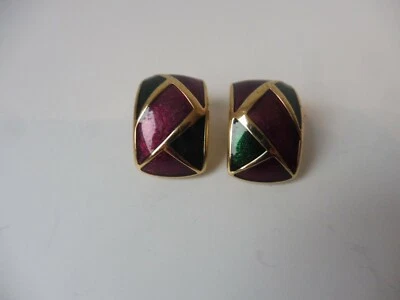 Schöne ausgefallene Ohrringe / Ohrclips vergoldet / bunt Pierre Lang ! - Bild 1 von 4