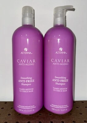2 PACK ALTERNA CAVIAR ANTI-AGING SMOOTHING ANTI-FRIZZ SHAMPOO 33.8 OZ TAMES HAIR - Image 1 of 4