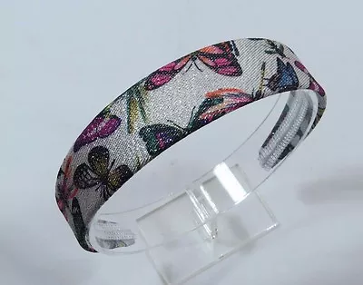 Sparkly Butterfly Dragonfly 1 1/4 inch wide smooth Women's Headband colorful F - Image 1 of 2