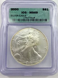 2000 MS69American Eagle Silver 1oz. Uncirculated Dollar Coin ICG * - Picture 1 of 2