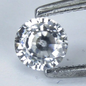 1.66Cts Sparkling Natural Unheated White Zircon Round 6.4mm Round Cut Loose Gem - Picture 1 of 3