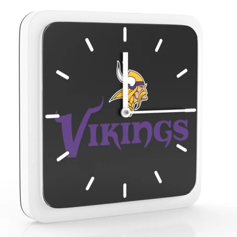 New 3 in 1 NFL Minnesota Vikings Home Office Decor Wall Desk Magnet Clock 6" Cover