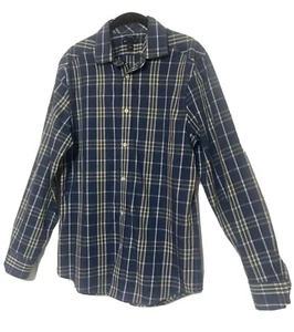 Camisa Gap Para Hombre Talla M 15-15 1/2 Calce Ajustado 100% Algodón Pizarra Azul Cuadros Sin Plancha - Imagen 1 de 9