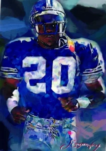 Barry Sanders 2020 Authentic Artist Signed Limited Edition Print Card 16 of 50 - Bild 1 von 4