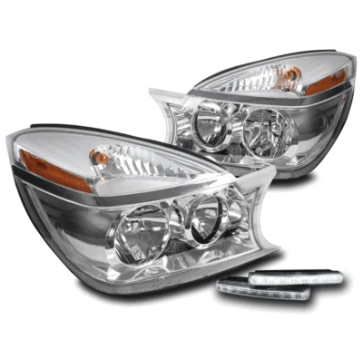PARA 02-07 BUICK RENDEZVOUS FARO CROMADO CON PARACHOQUES LED DRL IZQUIERDA+DERECHA Foto 1 de 4