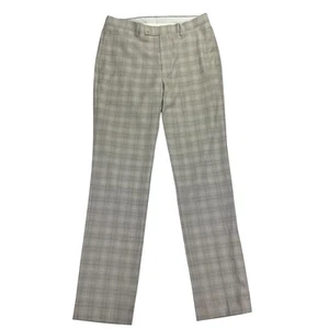 Calvin Klein Mens X Slim Fit Wool Blend Stretch Plaid Suit Pants Tan Gray 34x34 - Picture 1 of 3