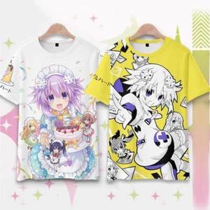 Nwe Hyperdimension Neptunia Summer Fashion T-Shirt Cartoon Short Sleeve - Picture 1 of 14