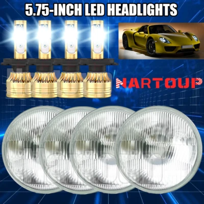 4PCS 5 3/4" 5.75 inch Round LED Hi/Low Headlights for Buick Riviera 1963-1974 Foto 1 de 4