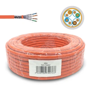 CAT7 100m Verlegekabel LOK Gigabit Netzwerkkabel KUPFER Lan 1000Mhz S/FTP Cat 7 - Bild 1 von 6