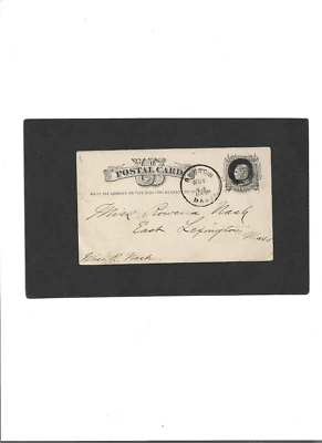 US Postal Card # UX5  "Liberty"  11-14-1878  Boston, MA. to East Lexington, MA. - Image 1 of 2