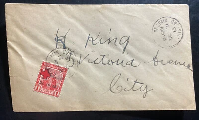 1915 Порт Спейн Тринидад и Тобаго Обложка Первого Дня Внутренняя Sc#B2 Красный Крест - Изображение 1 из 2