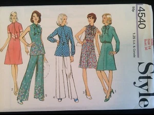 Pattern Style 4540, misses’ dress or tunic, trousers, sleeve var. sz 14 - Picture 1 of 2