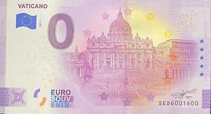 BILLET 0 EURO VATICANO PLACE SAINT PIERRE ITALIE ANNIVERSARY 2021 NUMERO DIVERS