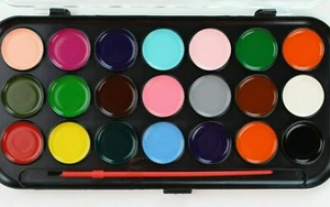 21 WASSERFARBEN LACK SET PINSELMALEREI KUNSTHANDWERK KINDER AQUARTIERE - Bild 1 von 1