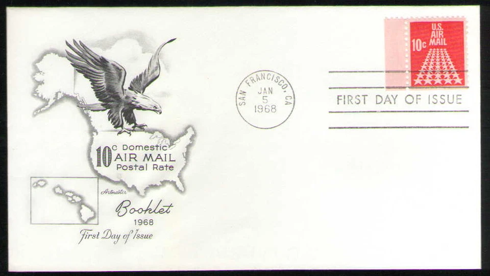 US. C72. 10c. Fifty Star Runway. Booklet Single. Artmaster FDC. 1968 -1  - Image 1 of 1