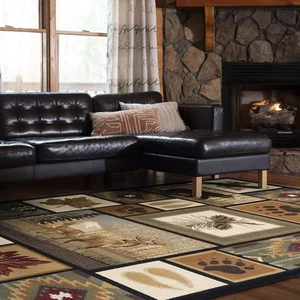 Northern Wildlife Multi-Color Area Rug 4x6 - Area Rugs for Living Room - Dini... - Picture 1 of 9