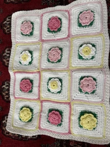 Doll Hand Crochet Quilt Handmade - Picture 1 of 1