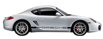 Juego de calcomanías gráficas laterales personalizadas Porsche Cayman 2005-2014 987 Speedster a rayas Foto 1 de 4