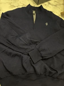 FootJoy Wolle 1/4 Reißverschluss Pullover Herren marineblau Größe XL gefüttert EUC Golf Winter  - Bild 1 von 2
