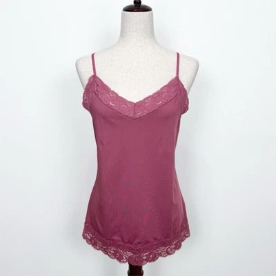 Top Casa Blanca Mercado Negro Mujer XL Rosa Encaje Ribete Cami Sirena Hada Coqueta Foto 1 de 4