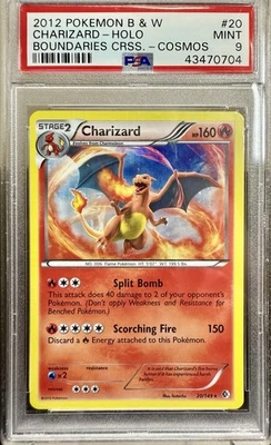 2012 Pokemon B&W Boundaries Crossed Charizard 20/149 Cosmos Holo PSA 9 Mint - Image 1 of 2