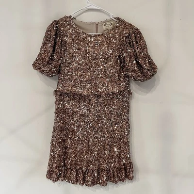 mia joy joyfolie gold sequin impact party dress Sz 12 - Image 1 of 4
