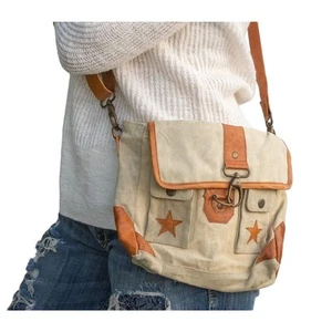 Crossbody Canvas Purse BACKROADS TEXTILES Rustic Vintage Style Unisex Bag - Picture 1 of 10