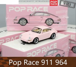 Modellino auto POPRACE scala 1/64 Porsche Singer Targa 911 964 colore rosa in lega regali - Foto 1 di 5