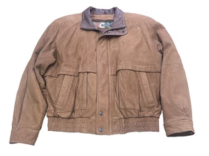 Vintage Wilsons Adventure Bound Bomber Jacket Mens Large Brown Suede Thinsulate - Picture 1 of 17