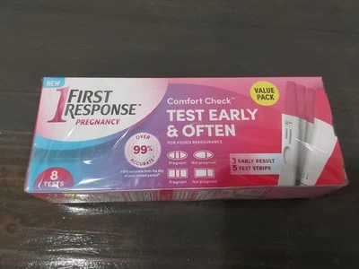 Paquete de prueba de embarazo de 8 unidades First Response tiras y palos de resultado temprano A Foto 1 de 3