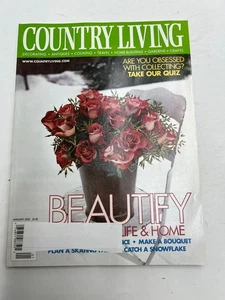 Country Living Magazine January 2001 Vol. 24 No. 1 - BEAUTIFY, Flower Cover - Picture 1 of 7