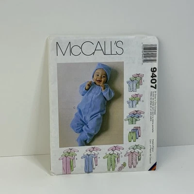 Romper Gown Pants Baby Layette Preemie Newborn Size P-M UNCUT Pattern 9407 - Image 1 of 2