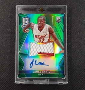 2014-15 Panini Spectra #114 James Ennis RC Rookie Patch Auto 5/5 GREEN Prizm SSP - Picture 1 of 2