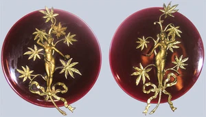 French Majolica Plaques 19th Century Pair - Picture 1 of 12