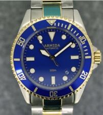 Armida A2 Dive Watch Two Tone Blue Shipped from USA 