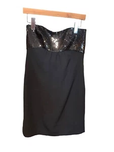 Ann Taylor Größe 4P Petite Sandra kleines schwarzes Kleid Pailletten trägerlos ärmellos - Bild 1 von 20