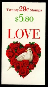 #BK214 #2814 29 cent Love Dove Roses Heart booklet of 20 stamps Mint NH - Picture 1 of 1