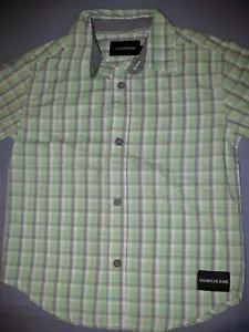 CALVIN KLEIN JEANS BOYS DRESS SHIRT - SIZE 5 KIDS - NEW NO TAGS LIGHT GREEN - Picture 1 of 4