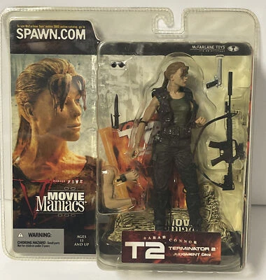 MCFARLANE MOVIE MANIACS 2002 SERIES 5 TERMINATOR 2 SARAH CONNOR FIGURE RARE NEW! - Image 1 of 4