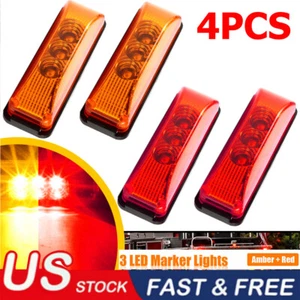 4x 3.9" 3-LED Side Marker Lights for Truck Trailer Boat Sealed indicator Light - Picture 1 of 11