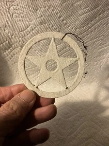 ANTIKER DEUTSCHER CHRISTBAUMSCHMUCK AUS PAPPE SCHNEEGEFROSTETER STERN - Bild 1 von 12