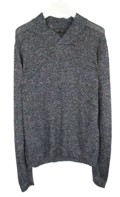 RAG & BONE Jumper Men's XL Pullover Linen Blend Knitted Patterned Blue - Image 1 of 4