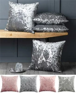 Kissenbezüge zerkleinerter Samt 4er-Pack Metallic Marmor & geometrische funkelnde Designs - Bild 1 von 21