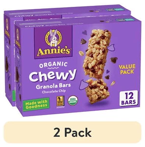 (2 Pack) Annie's Organic Chewy Granola Bars, Chocolate Chip, 12 Ct Delicious USA - Picture 1 of 9