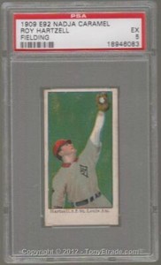 1909 E92 Nadja Caramel Roy Hartzell Fielding - PSA 5