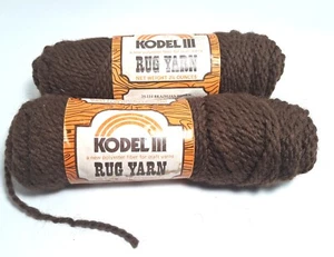 RC Rug Crafters Yarn 2 Skeins 25-110 Brazillian Brown 2 1/2 Oz 100% Kodel Poly - Picture 1 of 3